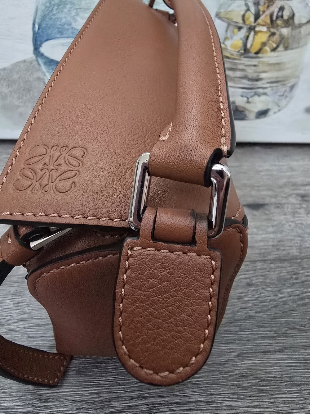Loewe Mini Puzzle In Tan - Picture 8 of 13